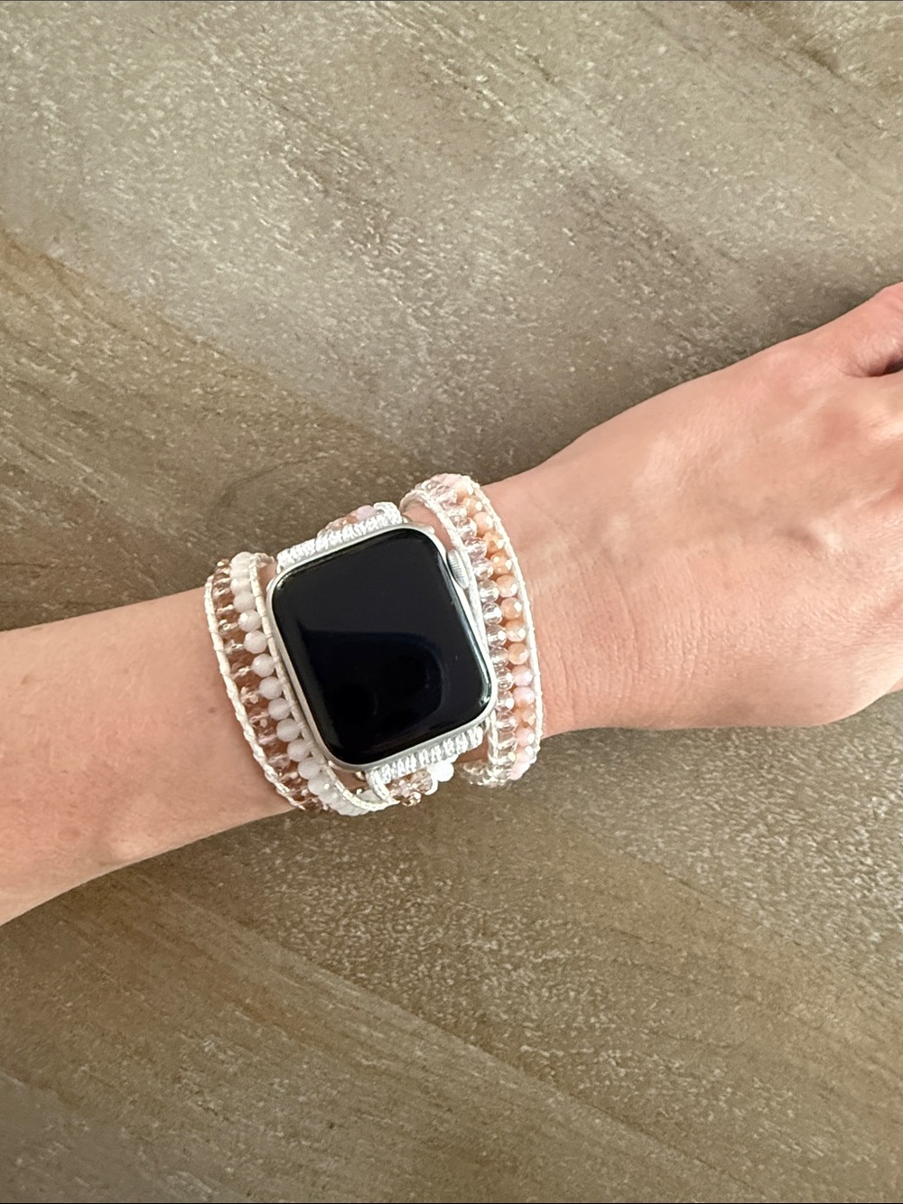 Victoria Emerson Pink & White Beaded Wrap Bracelet